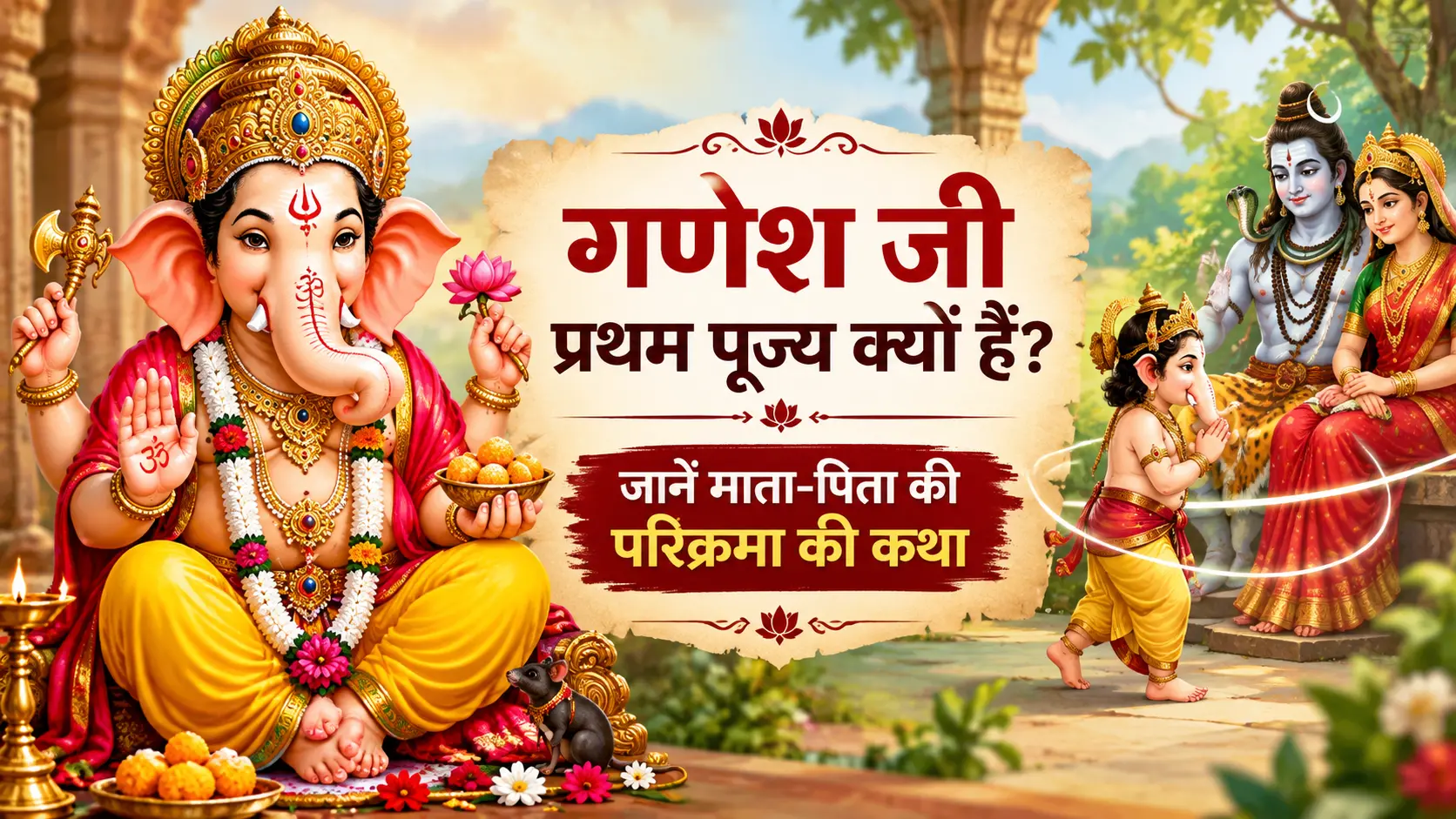 गणेश जी प्रथम पूज्य क्यों हैं? जानें माता-पिता की परिक्रमा की कथा