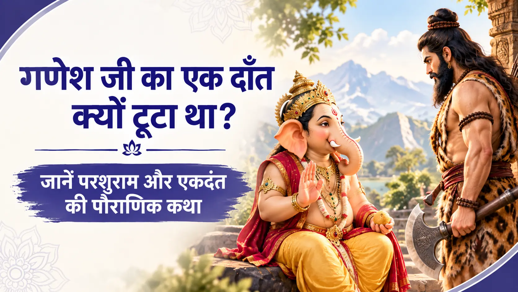 गणेश जी का एक दाँत क्यों टूटा था? जानें परशुराम और एकदंत की पौराणिक कथा